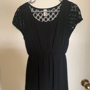 Francesca's boutique polka dot black dress